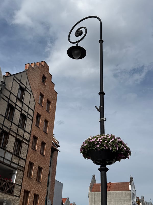 Elbląg old town streets and skyline on a summer afternoon