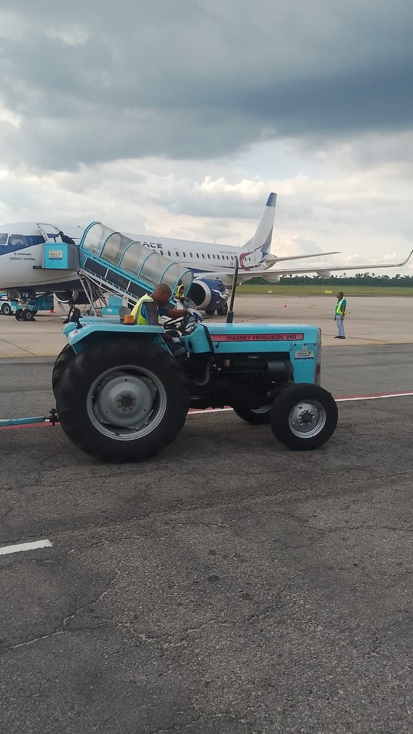 Airport operations documented at Orerokpe Nigeria during afternoon hours