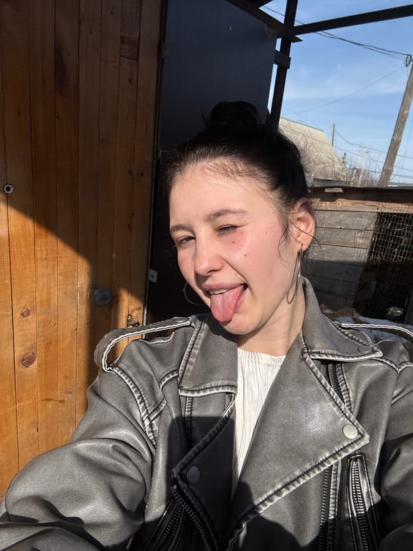 Two women take playful selfies together in Foki, Russia