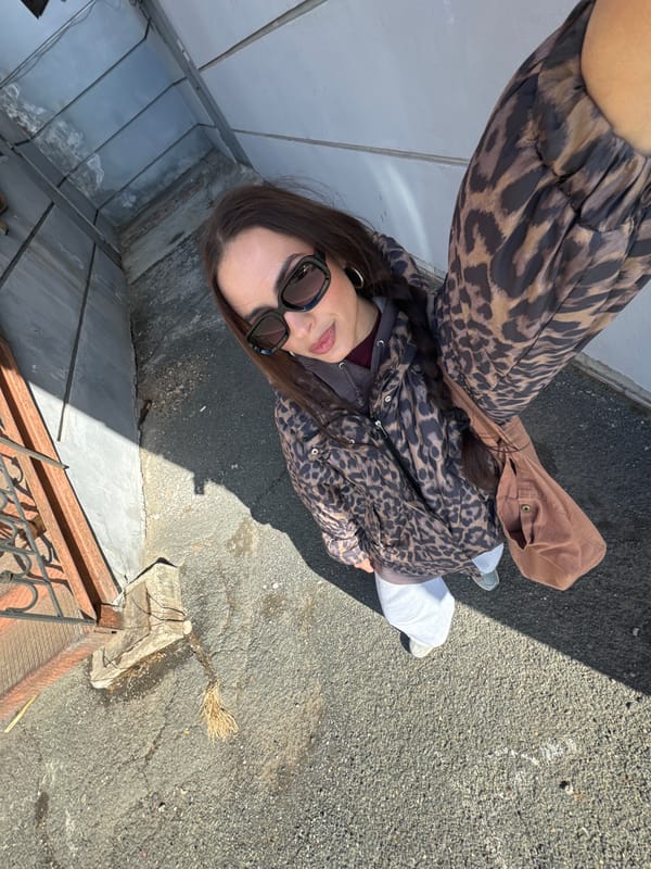Woman in leopard jacket spotted in Krasnoyarsk street