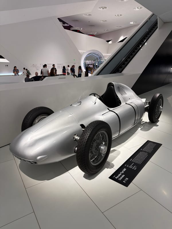 Morning walk through the Porsche Museum's full classic car collection