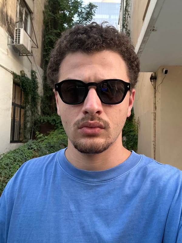 Man takes selfie outdoors in Tel Aviv