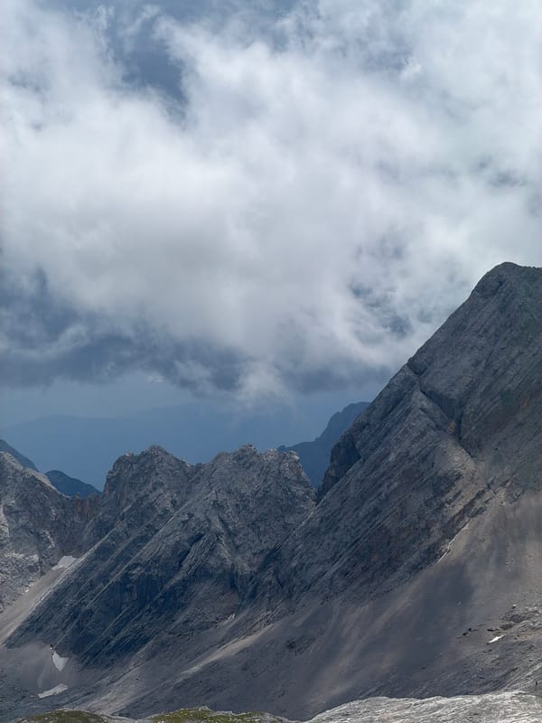 Summer day on the rocky heights above Garmisch-Partenkirchen