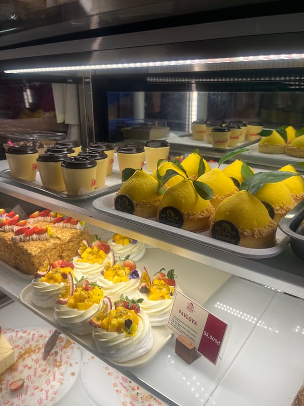 Bakery display documented at Vietnamese Bakeboy location