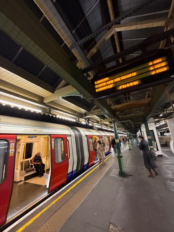 Evening commuters use London Underground service in central station