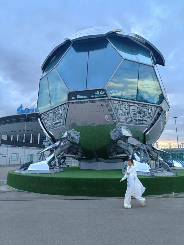 Evening scenes around Gazprom Arena, Saint Petersburg