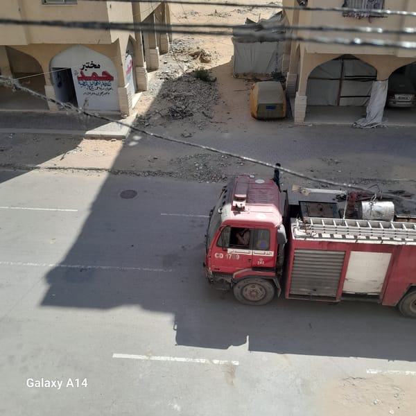Makeshift camp and emergency presence in Khan Yunis
