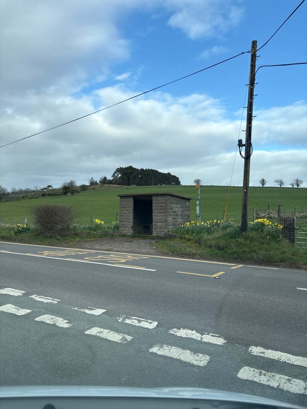 School zone road markings observed in rural Minsterley