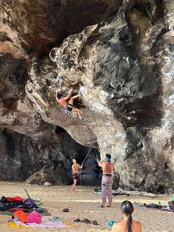 Rock climbing and coastal activities documented at Ban Ao Nang