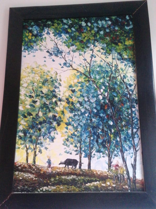 Interior scenes documented in Da Lat bedroom and artwork