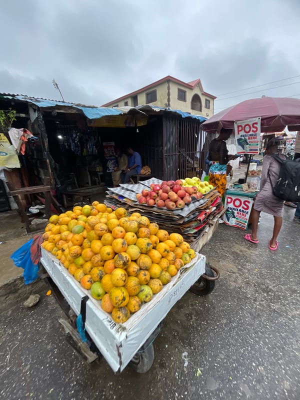 Rainy morning street life continues in Ado, Nigeria
