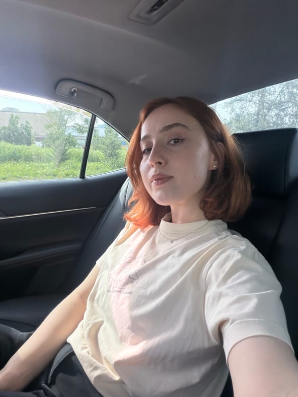 Woman takes car selfies while traveling through Tbilisi