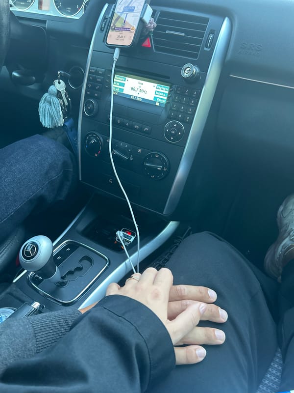 Driver uses navigation app in Champs-sur-Marne vehicle