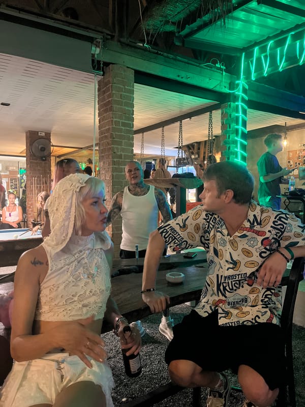 Late-night bar and DJ scene in Karon, Thailand