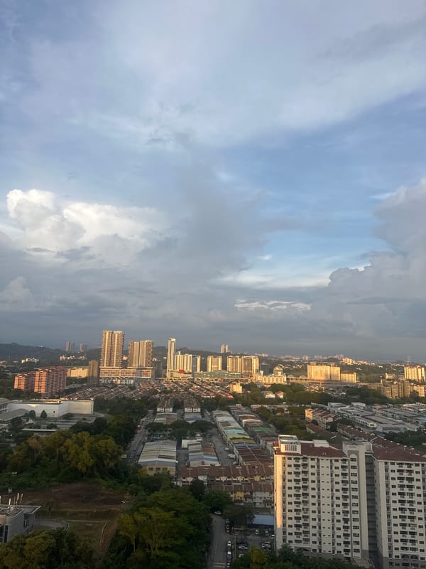 Cloudy morning scene captured over Kuala Lumpur residential area