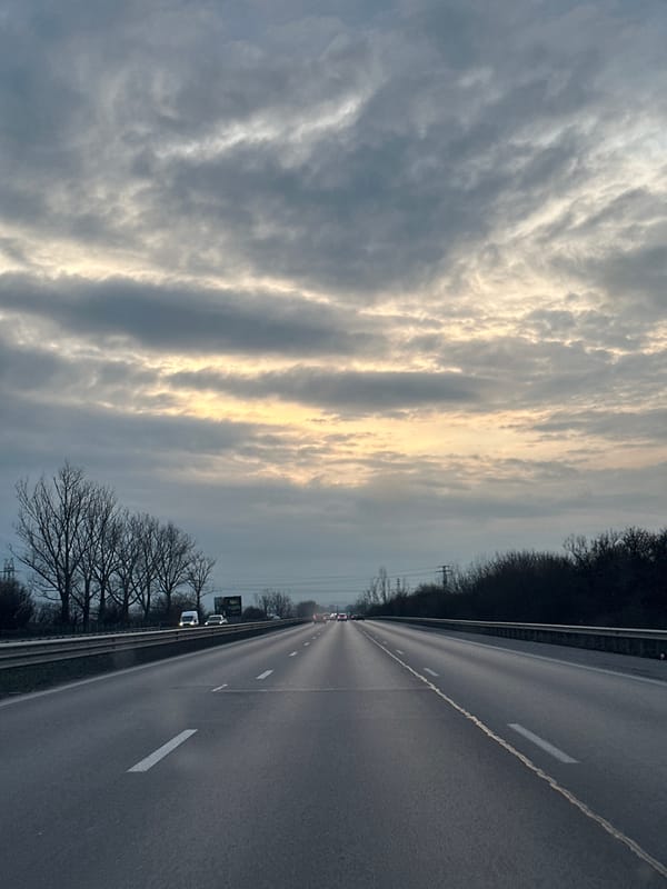 Highway scene captured under cloudy skies in Bulgaria