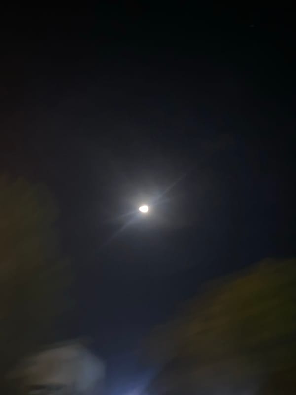 Bright moon observed in night sky over Lhokseumawe, Indonesia