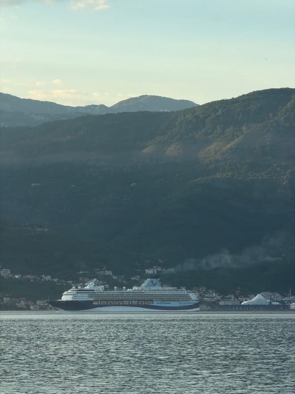 Cruise ship visit documented in coastal Montenegro town