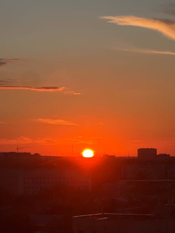 Fiery sunset over Odesa captured from multiple angles