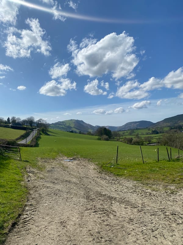 Rural Welsh landscape documented near Pen-y-bont-fawr