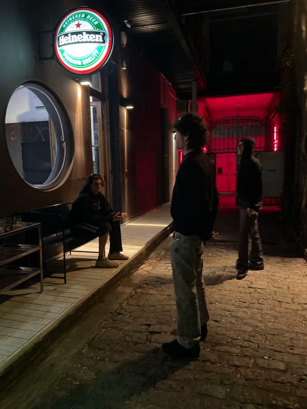 Atmospheric alleyway scene captured in Buenos Aires nighttime district