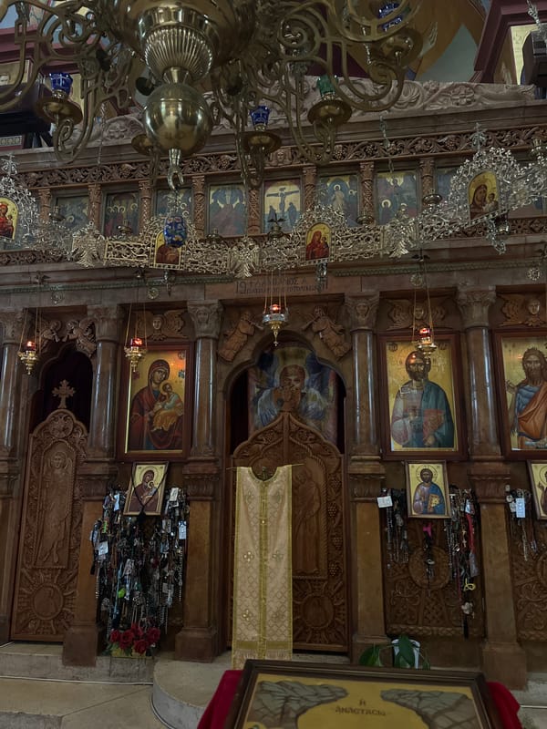 Orthodox church interior, ornate iconostasis, Emek HaYarden, Israel