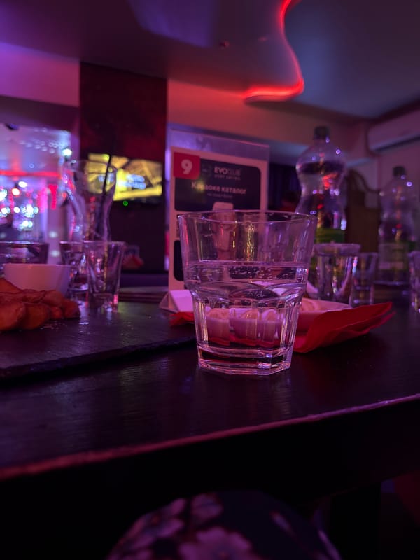 Karaoke bar scene documented in Votkinsk, Russia evening hours