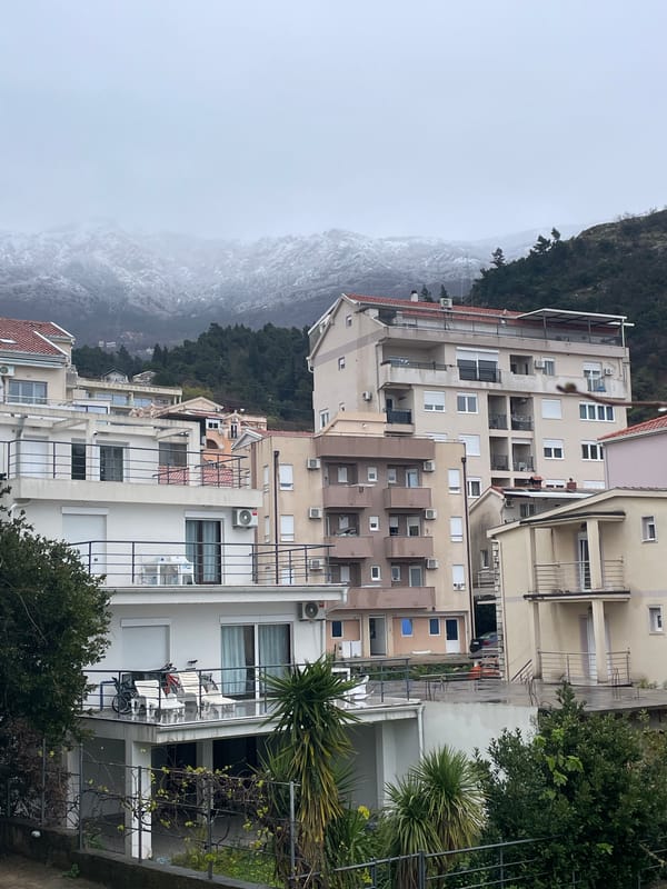 Morning snapshots capture daily life in overcast Budva