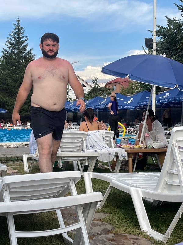 Sunny afternoon at a poolside venue in Almaty