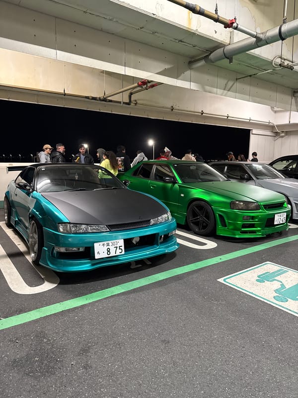 Cars parked in Kisarazu parking garage structure