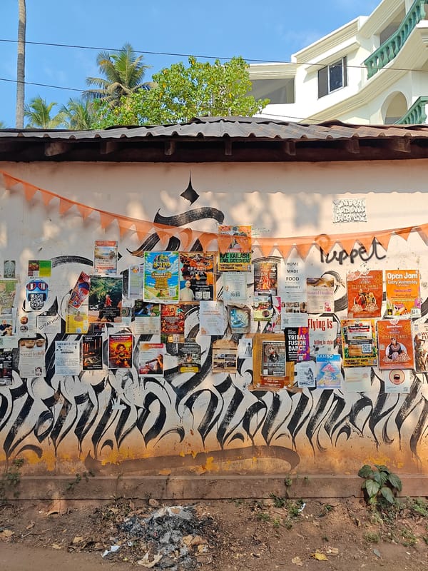Morning street scenes captured around Arambol village, India