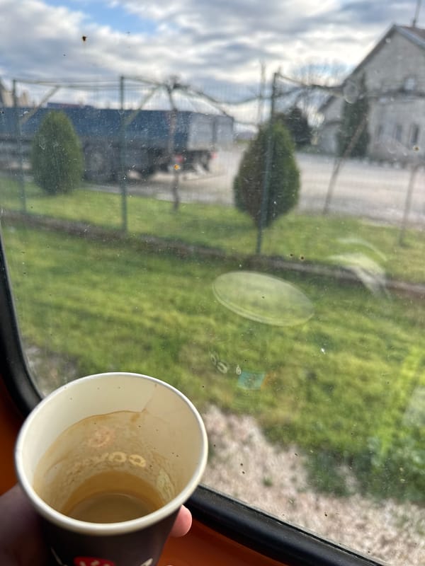 Morning coffee moment captured in Chernolik, Bulgaria