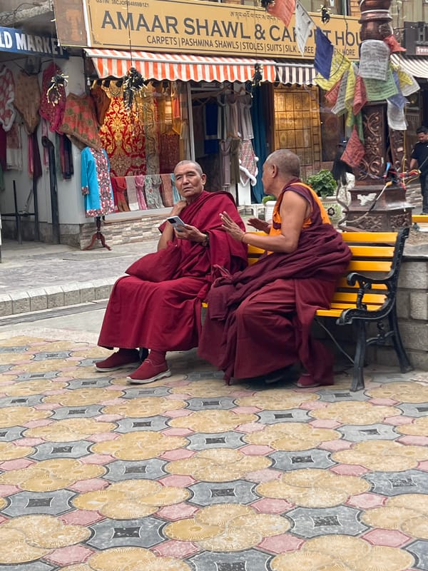 Monks, mosques, and market stalls in central Leh