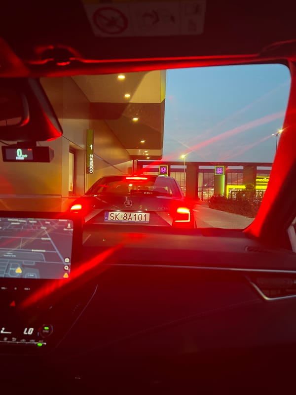 McCafé drive-through at dusk in Tychy