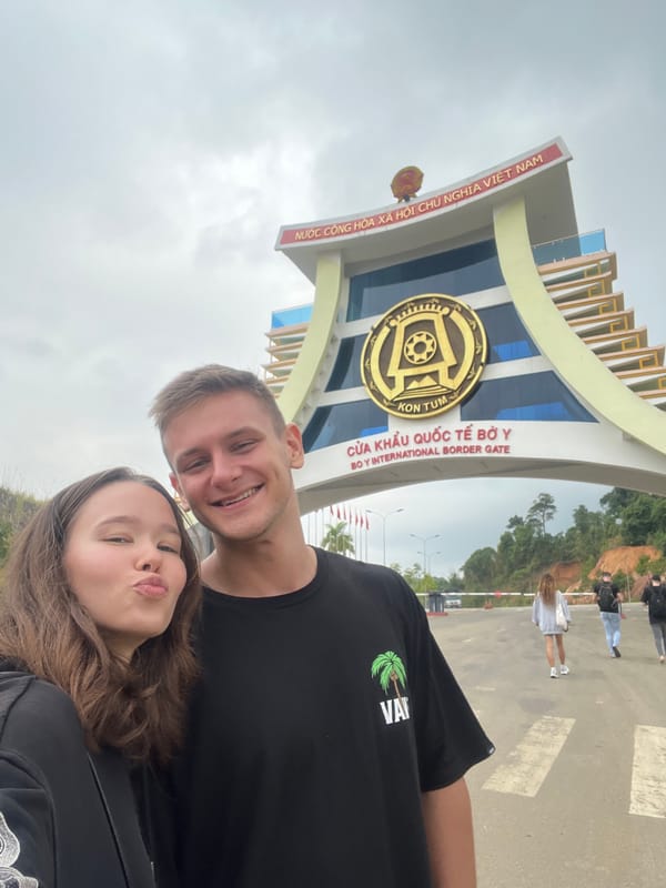 Couple photographed at Vietnam's Bo Y International Border Gate