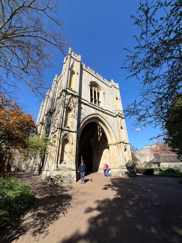Historic Bury St Edmunds landmarks documented in morning walkabout