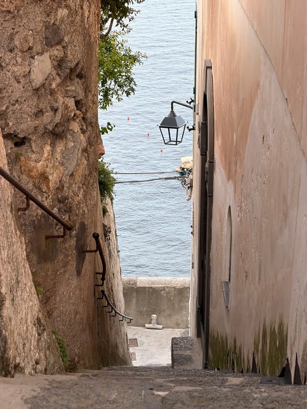 Witness documents coastal scenes and streets in Pogerola, Italy