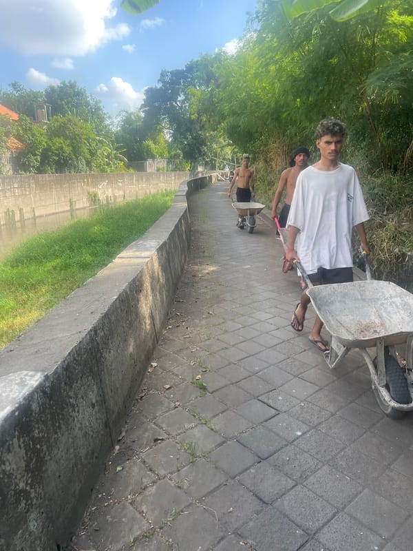 Morning scenes documented across Denpasar's urban and rural landscapes
