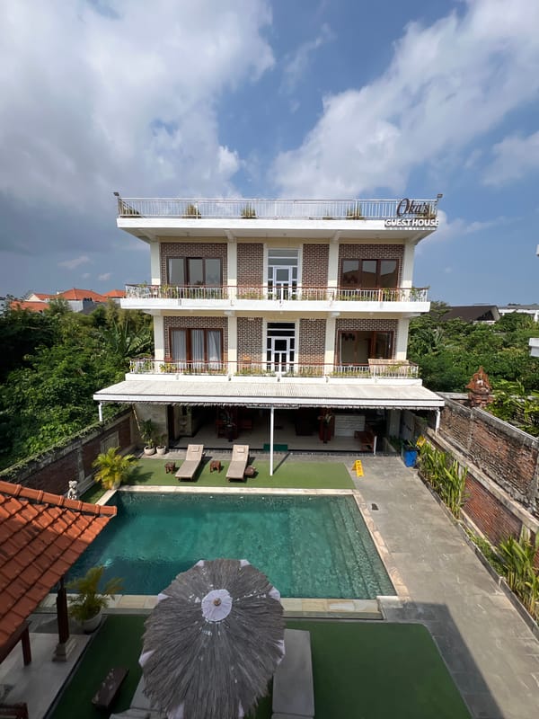 Poolside and exterior details at a North Kuta resort property