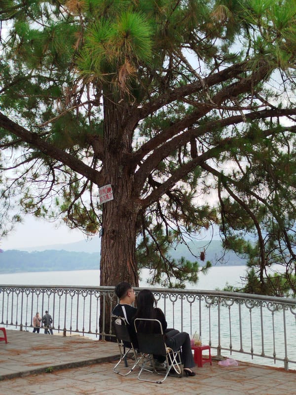 Early morning activities observed at Tuyen Lam Lake, Da Lat