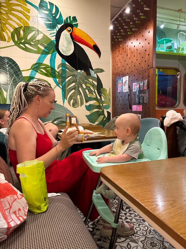 Baby lunch at a colorful Sochi cafe, June 2026
