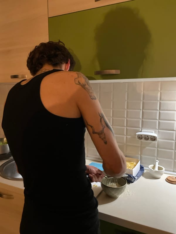 Pasta dinner preparation and dining captured across Montenegro locations