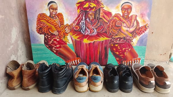 Shoe collections documented across Lagos locations Friday morning