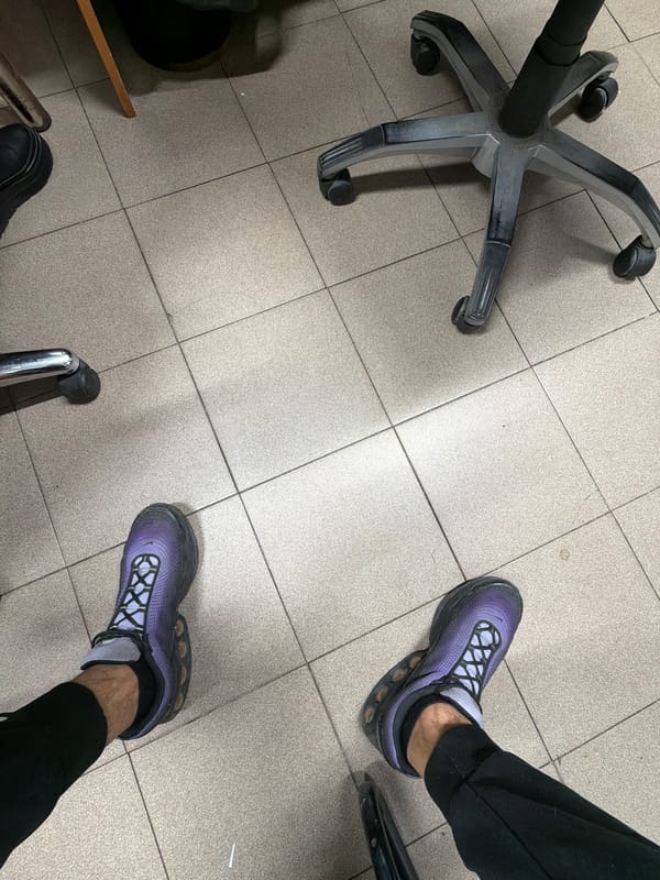 Person in sneakers observed indoors in Plovdiv, Bulgaria