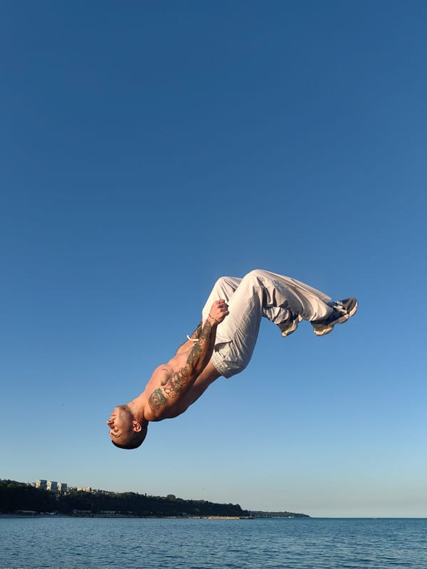 Acrobatics and chill time on Varna's Black Sea pier