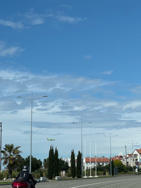 Cloudy street scene captured in Sirius, Russia