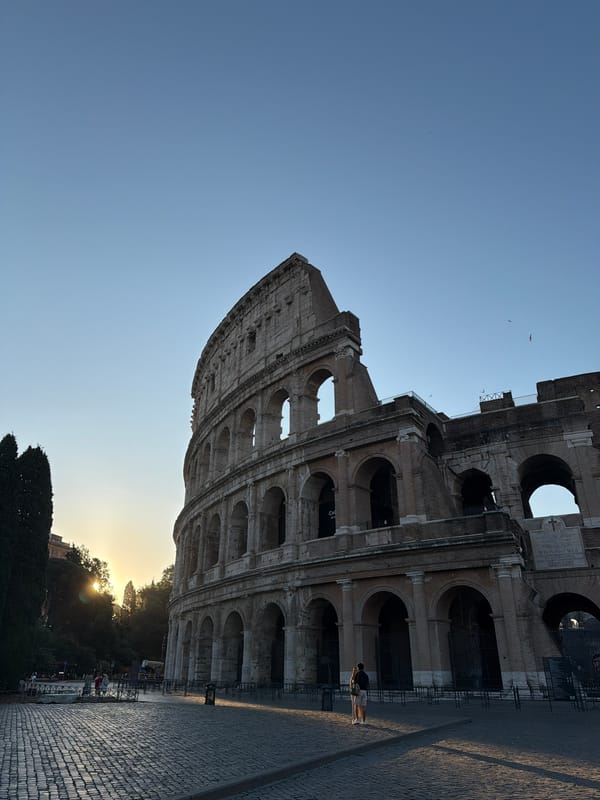 Exploring the Colosseum and surrounding ancient Rome at golden hour