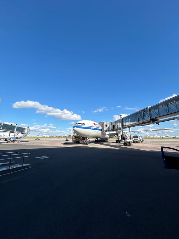 Air China flight on the ground at Minsk National Airport