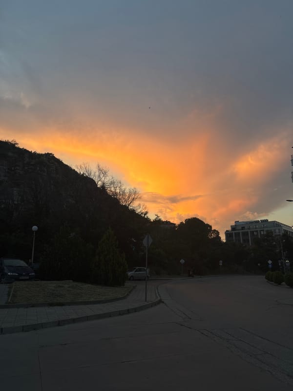 Sunset evening documented in Plovdiv, Bulgaria with personal moments