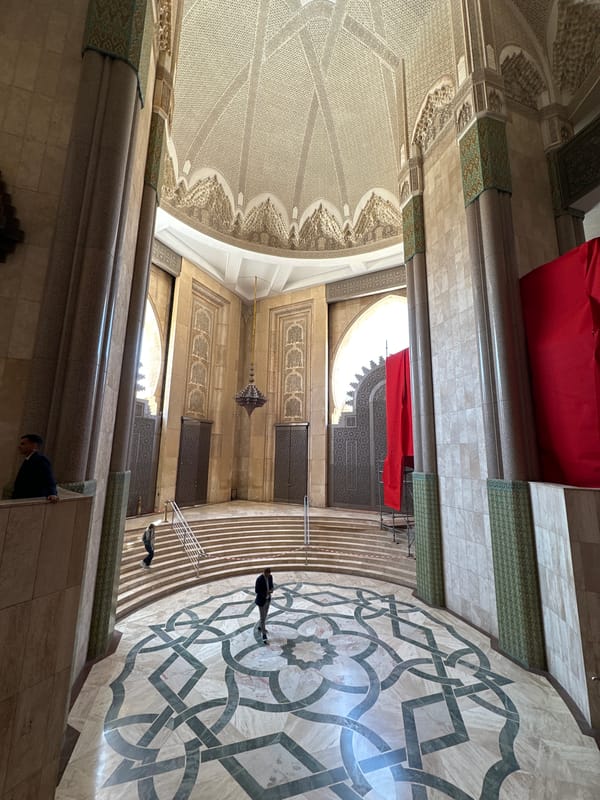 Grand ornate building interior photographed in Casablanca, Morocco